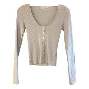 Women's Cream Button-Up Top